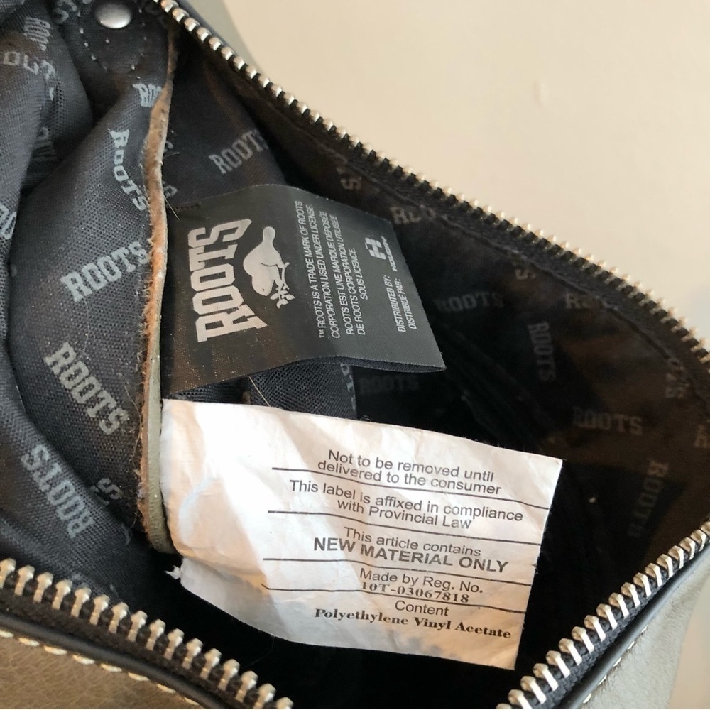 Roots Canada Olive Green Faux Leather Crossbody Bag Adjustable Strap - Picture 13 of 14